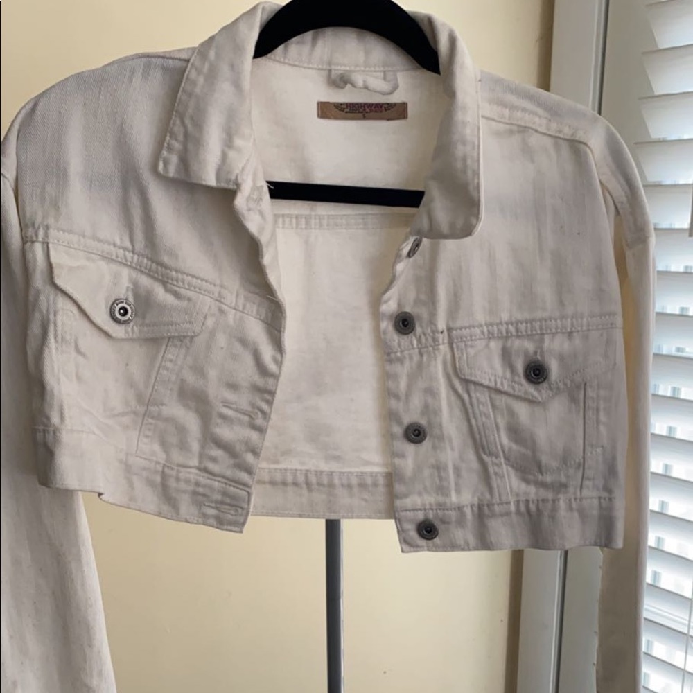 White denim jean jacket